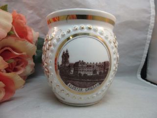 Vtg Souvenir.  Kloster - Grussau Monestery,  Krzeszow Abbey Porcelain Mug.  Poland