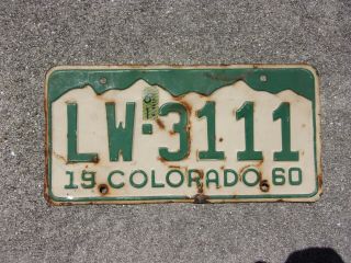 Colorado 1961 License Plate Lw - 3111
