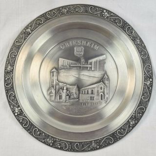 Zinn 95 Pewter Plate Griesheim Germany 8 1/2 Inches Wall Hanging