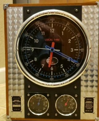 Local Time S.  O.  S.  L.  Airfield Wall Clock W/ Temp & Humidity Charles Linbergh
