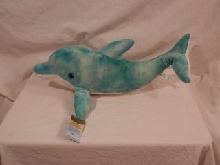 Sea World Blue Bottlenose Dolphin Plush 18 " Toy Factory Nwt