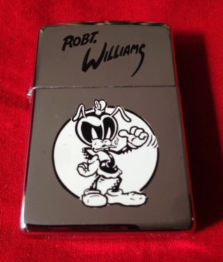 Robert Williams Zippo Lighter.  Coochy Cooty.  Polished Chrome Finish.