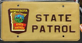 Obsolete Minnesota State Patrol License Plate Sheriff Highway Police Trooper