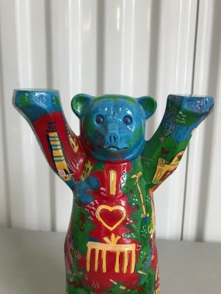 Buddy Bear Berlin Keio Karadim 2004 Hand Painted Decorative Folk Art Bear 9” 2
