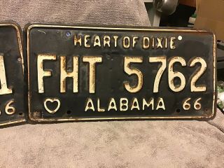 1966 Alabama FHT License Plates Consecutive Rare 3