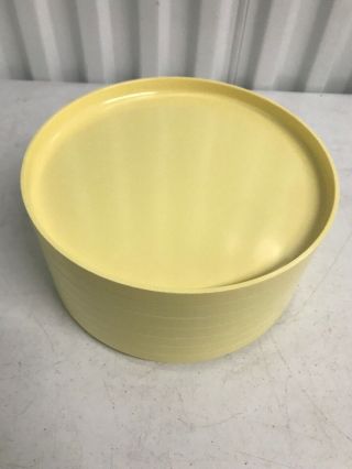 Heller Massimo Vignelli 7 Dinner Plates Mid Century Modern Yellow 9 3/4 " Italy
