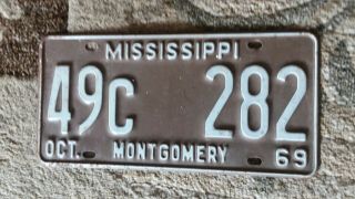 1969 69 Mississippi Car Tag License Plate L@@k
