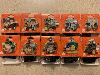 Disney Pixar Up Character Connection Limited Edition Puzzle Pin Set With Chasers