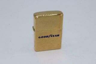 Vintage 1984 Zippo Gold Toned Goodyear Lighter Unfired Taped