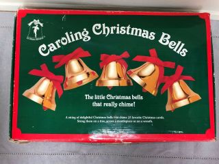 Vintage Caroling Christmas Bells Ye Merrie Minstrel 25 Songs Tree Mantel Wreath