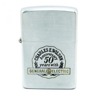 Vintage 1950 Zippo Lighter Charles E.  Wilson General Electric 50th Anniversary