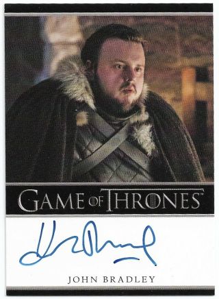 Game Of Thrones Inflexions John Bradley As Samwell Tarly Bordered Auto/autograph