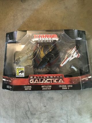 Hasbro Sdcc 2007 Battlestar Galactica Die - Cast Titanium 3 Pack Raptor Viper