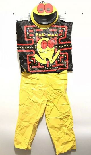Pac - Man Halloween Costume & Mask Ben Cooper Arcade 1982 Midway Child Large 12 - 14