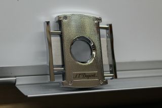 S.  T.  Dupont MaxiJet Cigar Cutter,  Chrome Grid,  Item,  Functioning Well 5