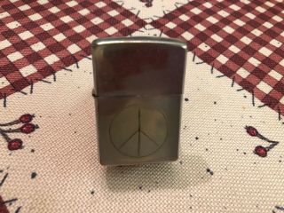1967 Vietnam Era Trench Art Zippo Lighter - Peace Sign - Two Sided Lighter -