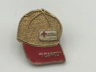 American Red Cross Volunteer I Cared Baseball Cap Lapel Pin C6
