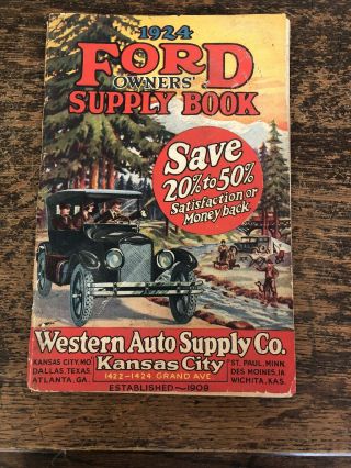 1924 Ford Owners Supply Book Kansas City