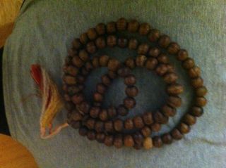 Vintage Carved Sedan Wood Tibetan Prayer Beads