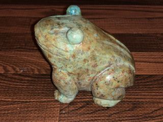 Large Older Zuni Carved Turquoise Frog Fetish