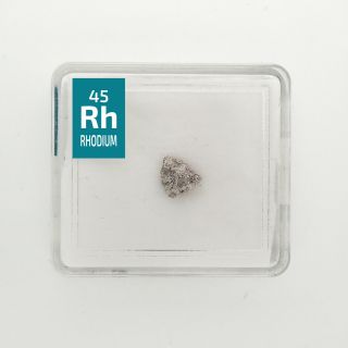 Rhodium Metal Very Rare Crystal 0.  15 Grams 99.  99 Pure In Periodic Element Tile