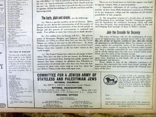 1943 WW II NY Times newspaper JUDAICA w AD - SAVE EUROPEAN JEWS fromTHE HOLOCAUST 3