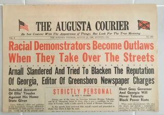 Black Americana Racist Propaganda Newspaper Augusta Courier