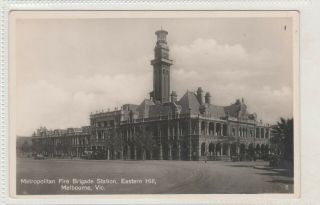 Vintage Postcard Metropolitan Fire Brigade Station Melbourne Victoria 1910s