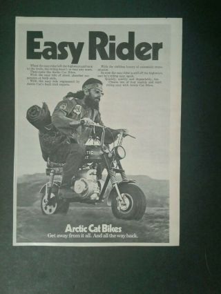 1971 Arctic Cat Weight Lifter Motorcycle Motor Bike Oddball Promo Hippie Ad