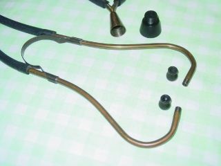WWII 1940 ' s vintage brass Stethoscope Pilling medical diagnostic tools 4
