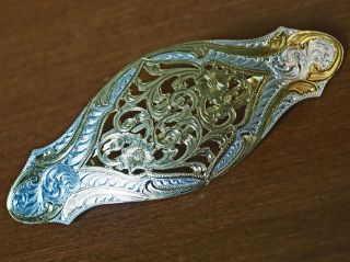 A Truly Gorgeous Western - Style Hearts Barette 4 " X 1 - 1/2 " In
