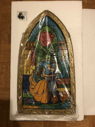 Disney Parks Beauty And The Beast Stained Glass Window Frame Wall Art