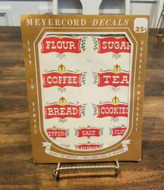 Vintage Meyercord Decals Flour Sugar Coffee Tea Bread Cookies Pepper Salt Cloves