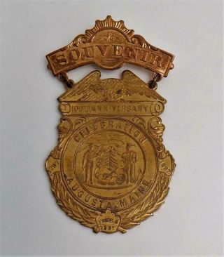 Antique 1897 100th Anniversary Celebration Augusta Maine Schwaab Souvenir Medal