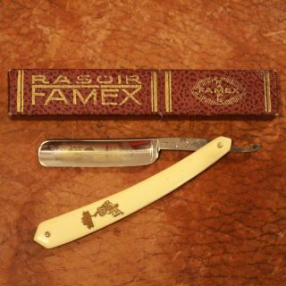 Vintage " Famex Bagpiper " Solingen Straight Razor - 5/8 - Shave - Ready - 2