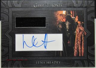 Rittenhouse Game Of Thrones Inflexions Archive Cut Autograph Relic Lena Headey