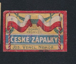 Ae Old Matchbox Label Czechoslovakia Mmmm11 Flag