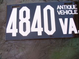 Virginia Antique License Plate 4840