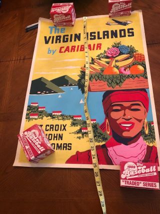 Vintage Travel / Airline Poster The Virgin Islands Caribair Incredible