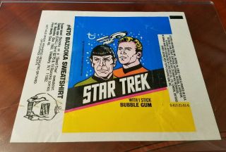 1976 Topps Star Trek Wax Pack Wrapper Ex,
