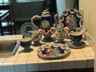 Disney Cinderella Fanciful Tea Set by Elisabete Gomes Full Set W/Dessert Plates 3