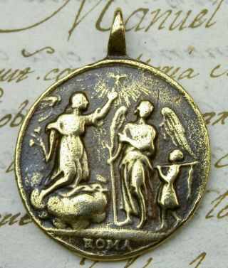 Spanish Colonial Old Testament Tobit & Archangel Raphael & Michael Rosary Medal 5