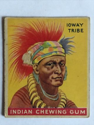 Goudey Indian Gum Co.  Card 115 Of Series 288 Warrior Of The Ioway Tribe