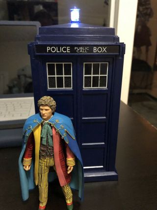 Doctor Who Colin Baker Figure Revelation Of The Daleks And Tardis Light