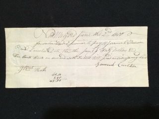 June 1800 Massachusetts Handwritten Promissory Note 4¢ Embossed Revenue