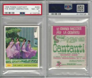 1969 Panini,  Cantanti Music Artists Card,  269 Sweet Inspiration,  Psa 8 Nmmt