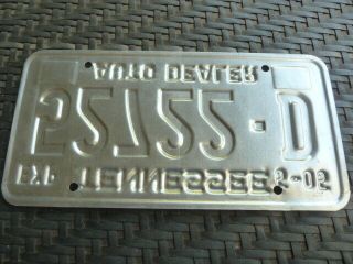Tennessee Dealer License Plate 52722 - D 2