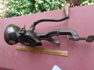 ENTERPRISE No 01 Antique Cast Iron Coffee Grinder PAINT & DECALS 4