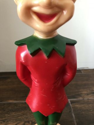 Vintage Elf Blowmold Hard Plastic Union Christmas Pixie Elf Blow Mold No Light 2