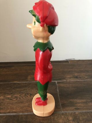 Vintage Elf Blowmold Hard Plastic Union Christmas Pixie Elf Blow Mold No Light 5